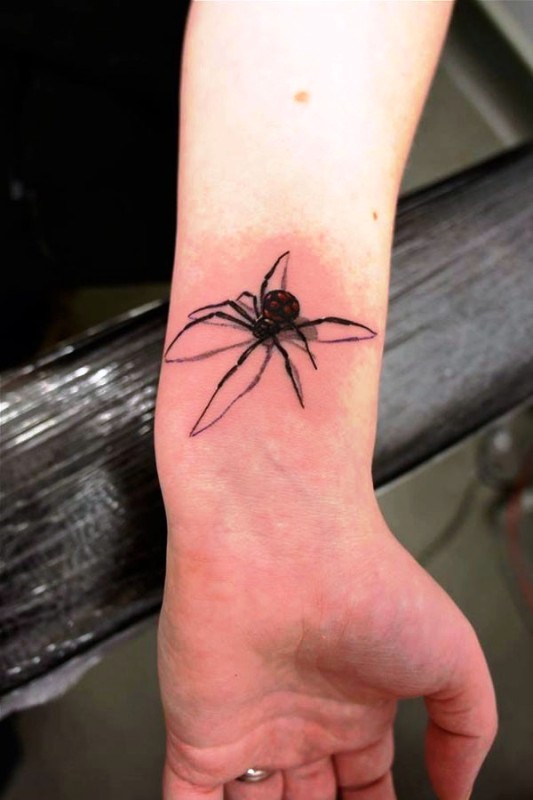 3D Spider Wrist Tattoo