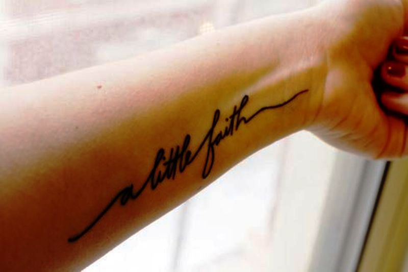 A Little Faith Tattoo On Wrist