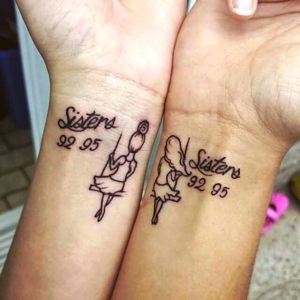 Amazing Sister Tattoo On Wrist