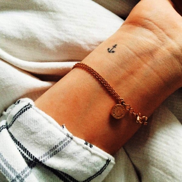 Adorable Anchor Tattoo On Wrist