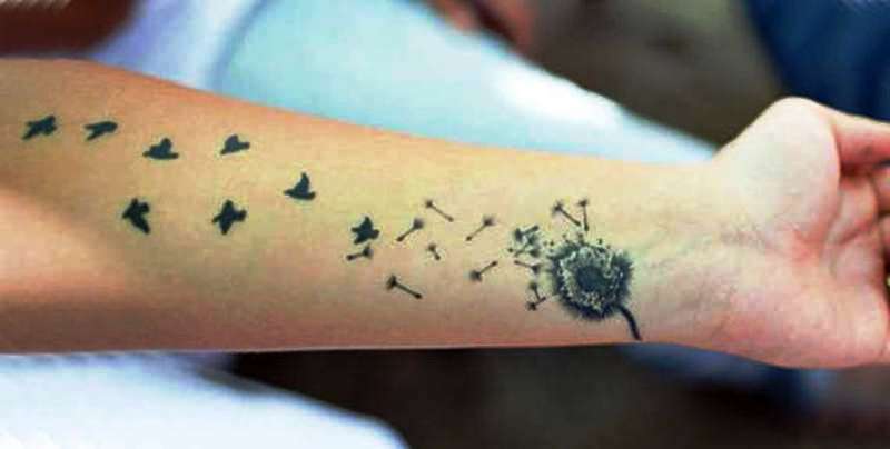 Adorable Dandelion Wrist Tattoo