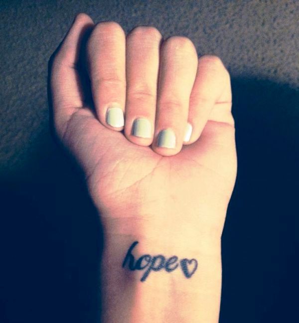 Adorable Hope Tattoo On Wrist