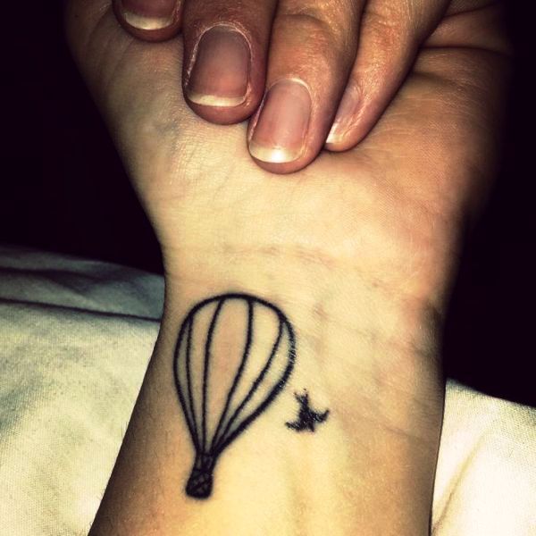 Air Balloon Tattoo On Wrist