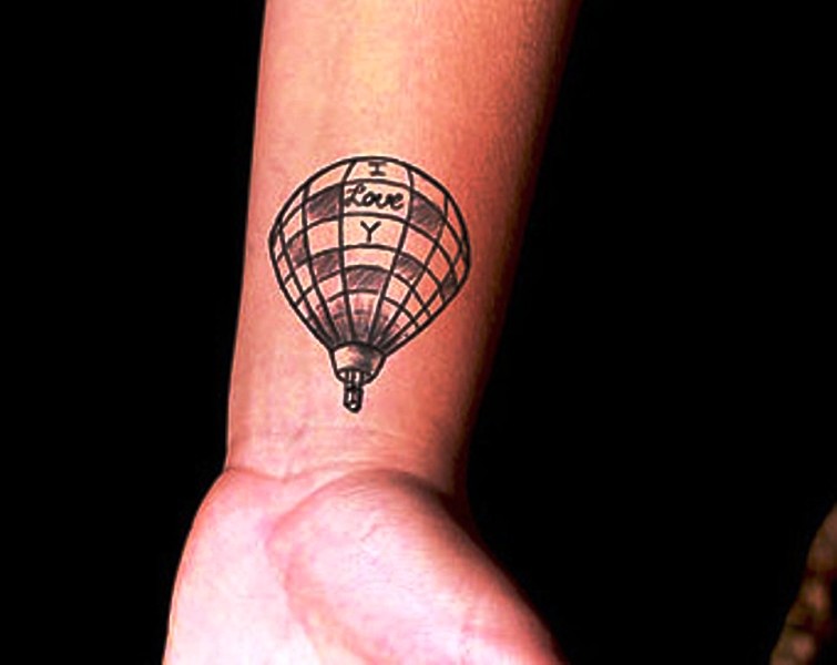 Air Balloon Wrist Tattoo