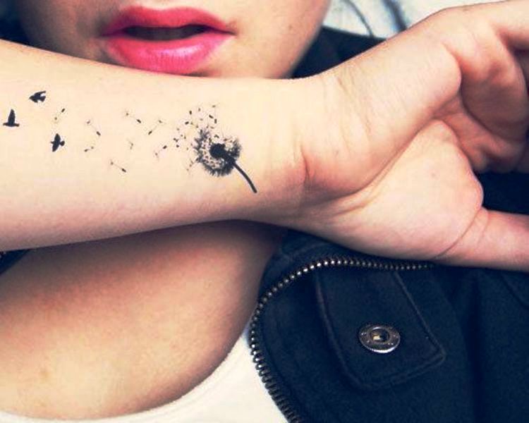 Amazing Dandelion Wrist Tattoo