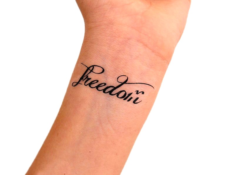 Amazing Freedom Tattoo On Wrist