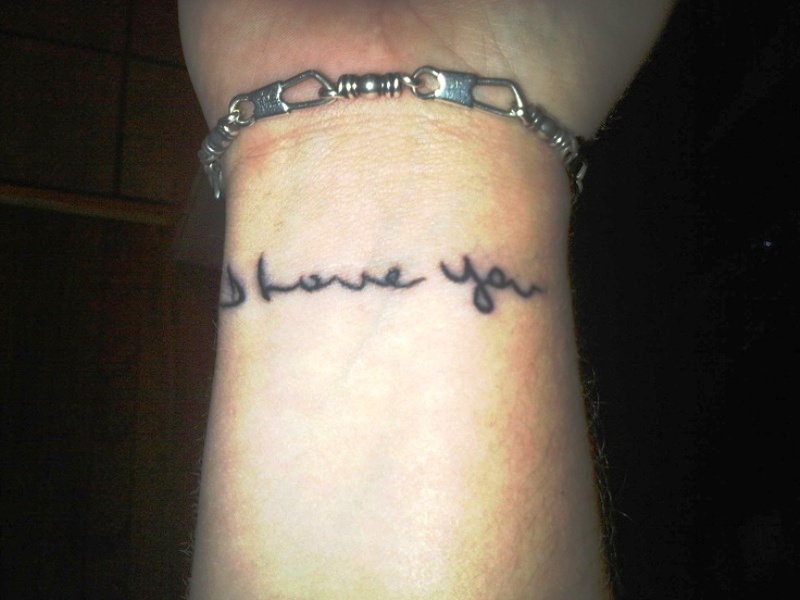 Amazing I Love You Tattoo On Wrist