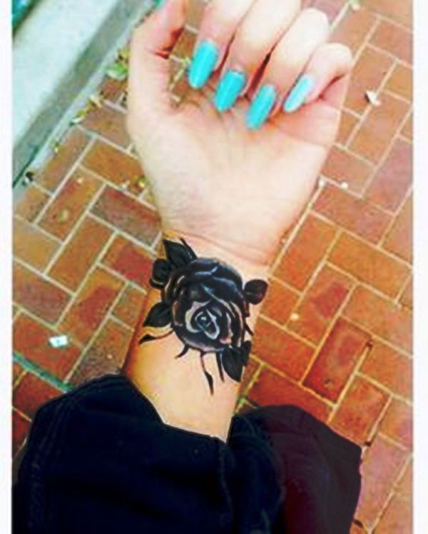 Amazing Rose Tattoo On Wrist