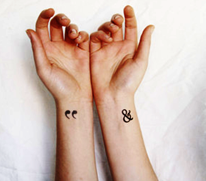 Ampersand Ad Quotation Wrist Tattoo