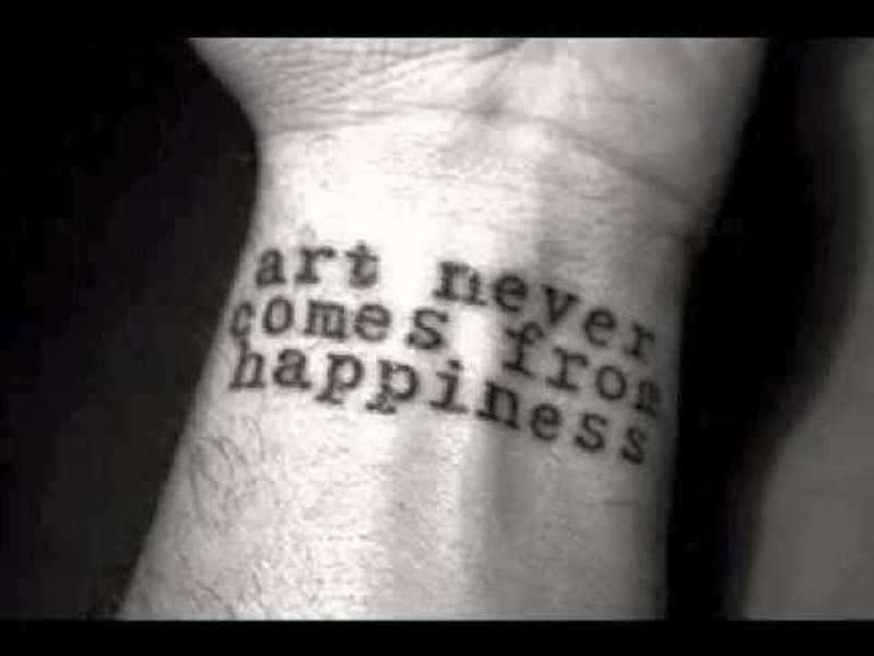 Art Never Comes Quote Tattoo