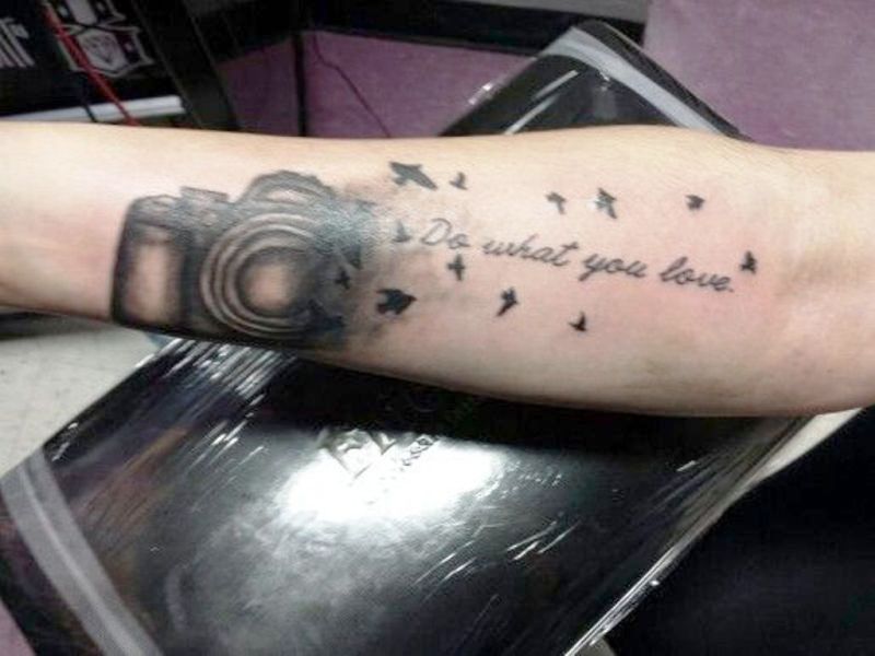 Attractive Camera Tattoo On Wrist
