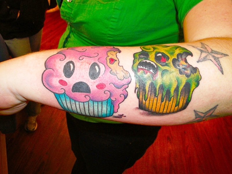 Attractive Cupcake Tattoo