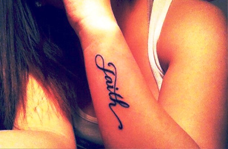 Attractive Faith Wrist Tattoo
