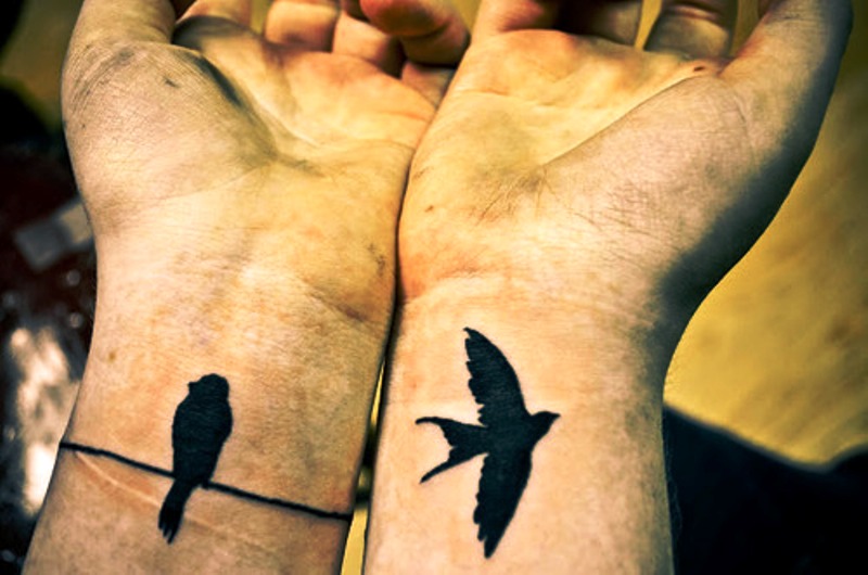 Attractive Small Birds Tattoo On Wrist