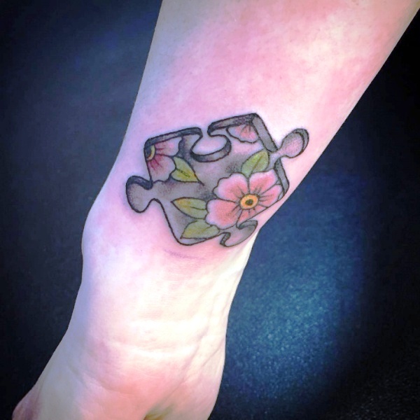 Autism Flower Tattoo On Wrist
