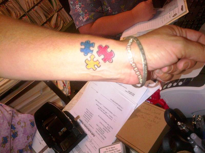 Awesome Autism Tattoo On Wrist