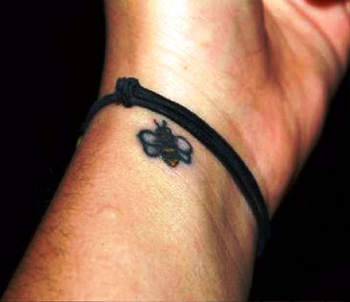 Awesome Bee Tattoo On Wrist