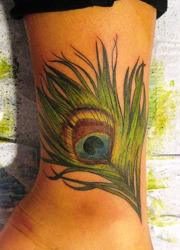 Awesome Peacock Feather Wrist Tattoo
