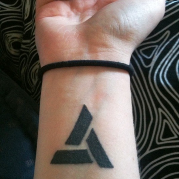 Awesome Triangle Tattoo On Wrist