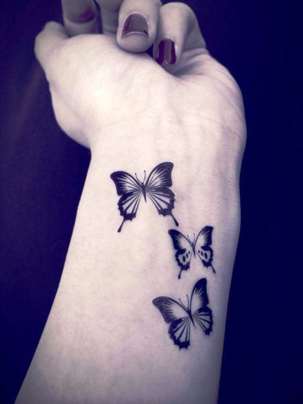Beautiful Butterfly Wrist Tattoo