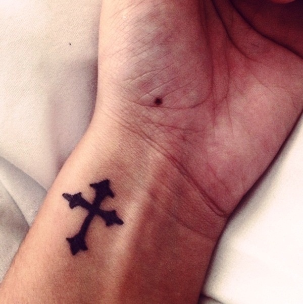 Beautiful Cross Tattoo On Wrist