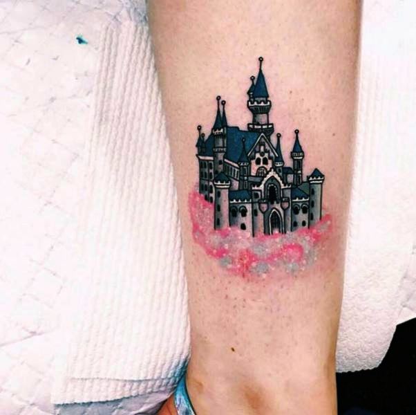 Beautiful Disney Castle Wrist Tattoo