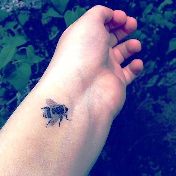 Bee Tattoo On Wrist