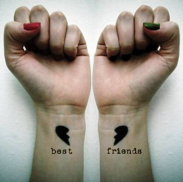 Best Friend Broken Heart Tattoo