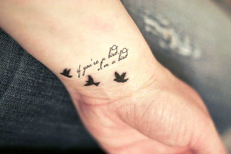 Bird Quote Tattoo On Wrist