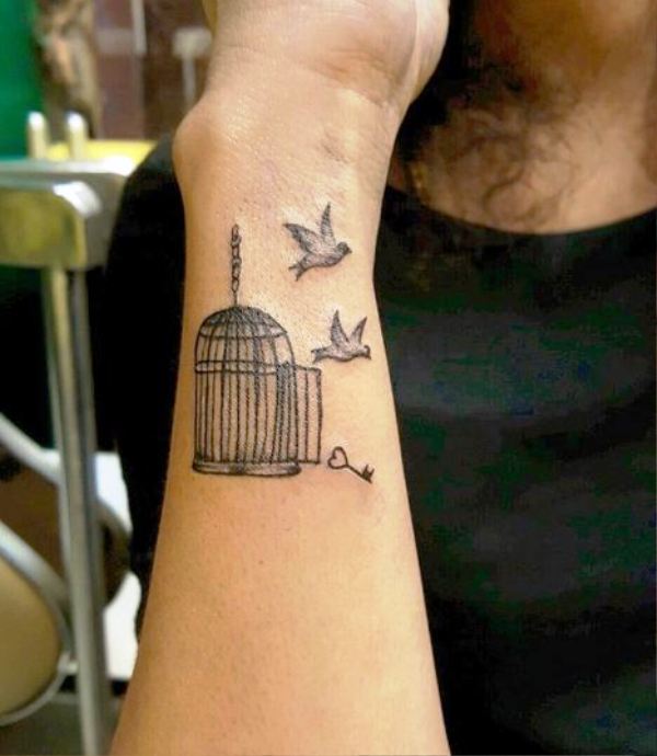 Birds Cage Tattoo Design