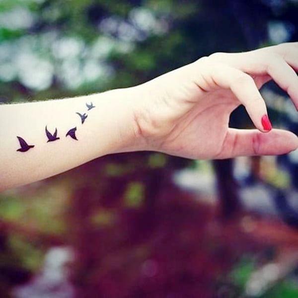 Birds Tattoo Design On Side Wrist