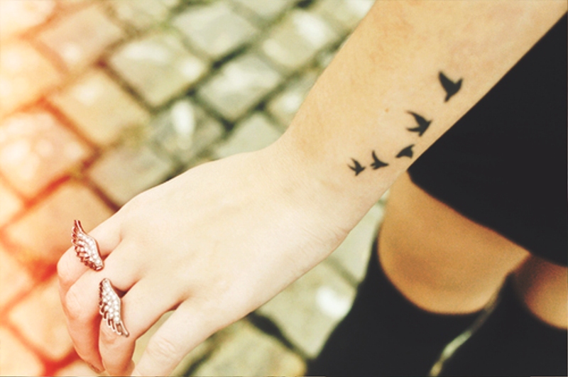 Birds Tattoo Design On Wrist