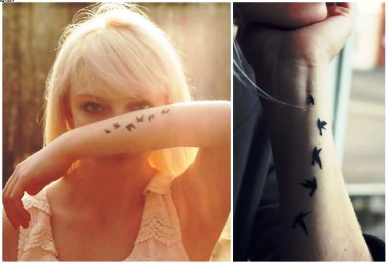 Birds Tattoo Design On Wrist