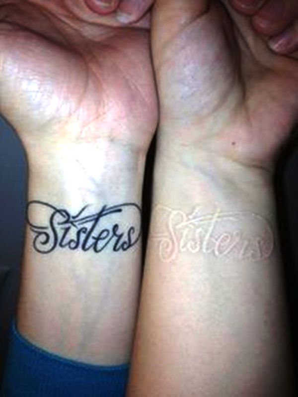 Black And White Sister Tattoo