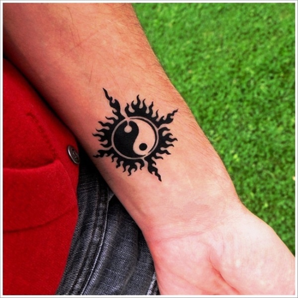 Black Designer Sun Tattoo