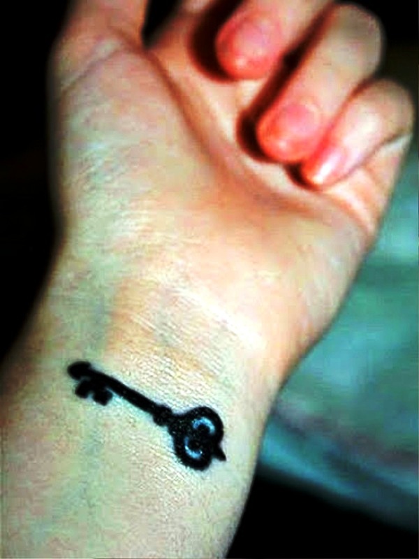 Black Key Wrist Tattoo