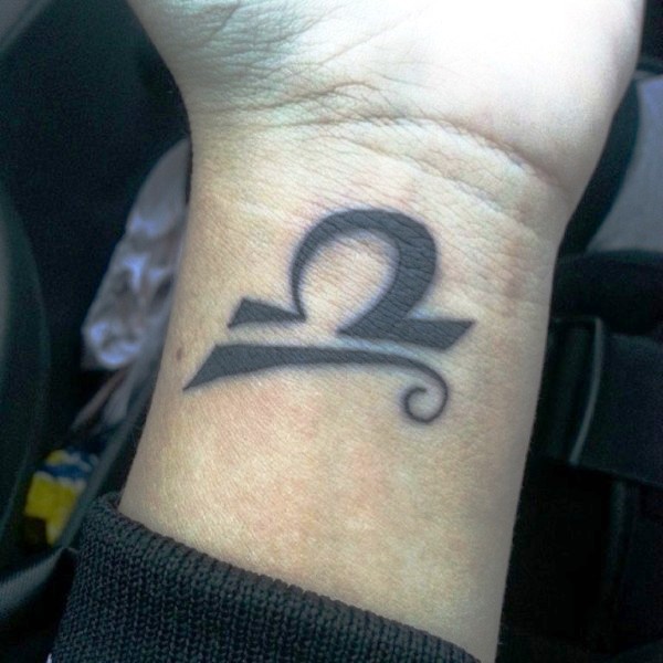 Black Libra Wrist Tattoo