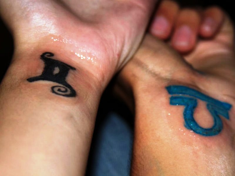 Blue Libra Wrist Tattoo