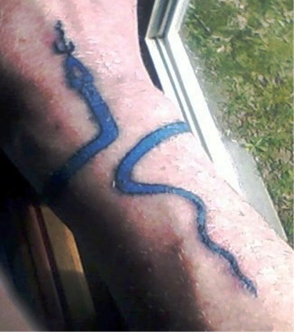 Blue Snake Wrist Tattoo