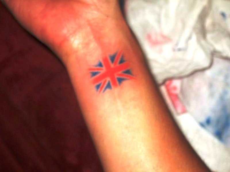 British Flag Tattoo On Wrist