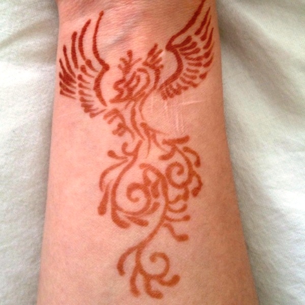 Brown Henna Phoenix Tattoo