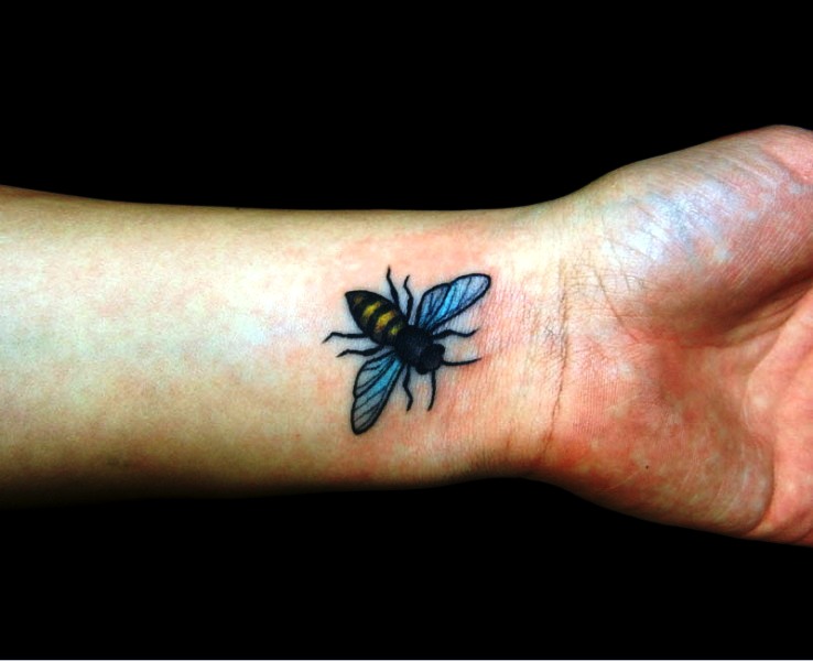 Bumble Bee Tattoo On Wrist