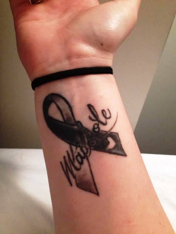 Cancer Ribbon Black Tattoo