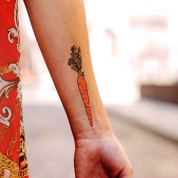 Carrot Wrist Tattoo Design
