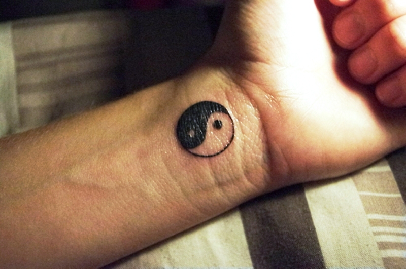 Yin Yang Wrist Tattoo with Dragon - wide 1