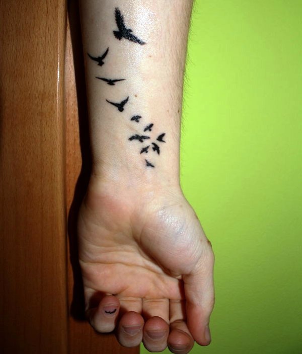 Classic Flying Birds Tattoo