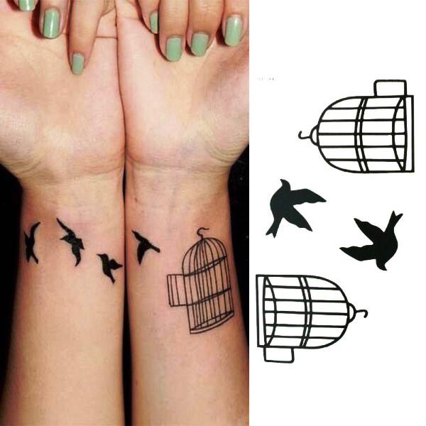 Classy Birdcage Wrist Tattoo