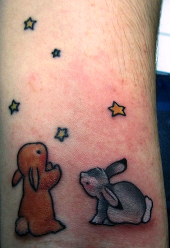 Colorful Rabbit Tattoo On Wrist