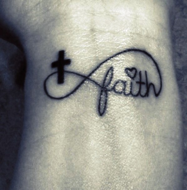 Cross Tattoo With Faith Design