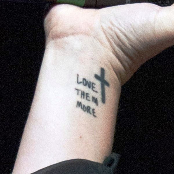 Cross Tattoo With Message Design